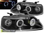 Paire de feux phares Chevrolet Aveo 03-06 angel eyes noir