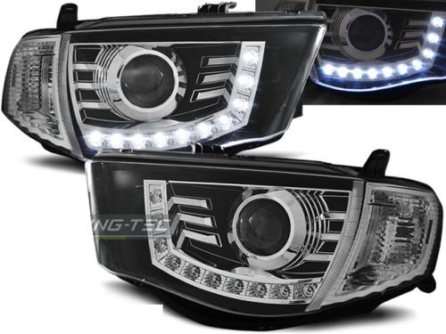 Paire de feux phares Mitsubishi L200 06-10 Daylight led noir