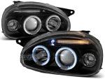 Paire de feux phares Opel Corsa B 93-00 angel eyes noir