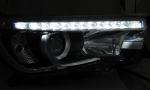 Paire de feux phares Toyota Hilux 16-18 DRL led noir