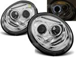 Paire de feux phares VW New Beetle 98-05 angel eyes chrome