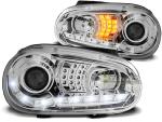 Paire de feux phares VW Golf 4 97-03 Daylight led chrome cligno led