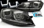 Paire de feux phares VW Golf 7 12-17 U-type DRL led noir