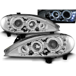Paire de feux phares Renault Megane 99-02 angel eyes chrome