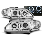 Paire de feux phares Renault Megane / Scenic 96-99 angel eyes chrome