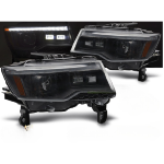 Paire de feux phares Jeep Grand Cherokee de 2016 a 2021 Xenon LED DRL Dyn Noir