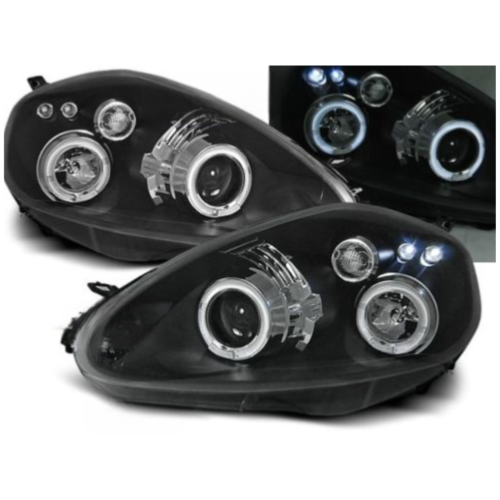 Paire de feux phares Fiat Grande Punto 05-08 angel eyes noir
