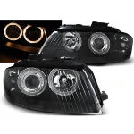 Paire de feux phares Audi A3 8P de 2003 a 2008 angel eyes noir