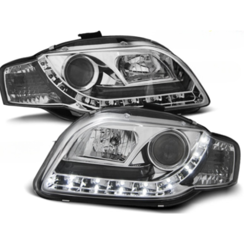 Paire de feux phares Audi A4 B7 de 2004 a 2008 Daylight led chrome