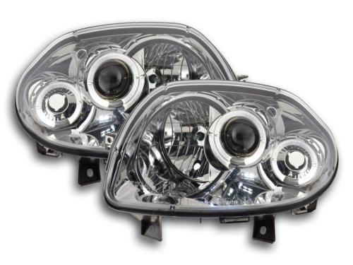 Paire de feux phares Angel Eyes Renault Clio B 1998 a 2001 chrome