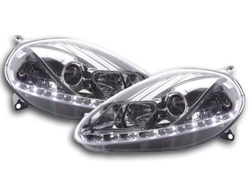 Paire de feux phares Daylight Led Fiat Grande Punto 08-12 Chrome