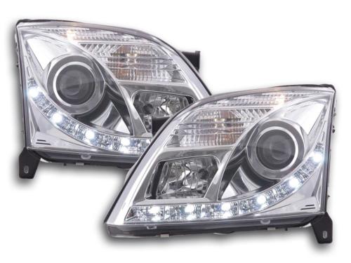 Paire de feux phares Daylight led DRL Opel Vectra C 02-05 chrome