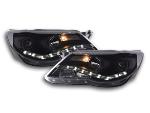 Paire de feux phares Daylight led DRL VW Tiguan 07-11 Noir