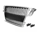 Calandre pour Audi A5 de 2007 a 2011 look Sport argent noir