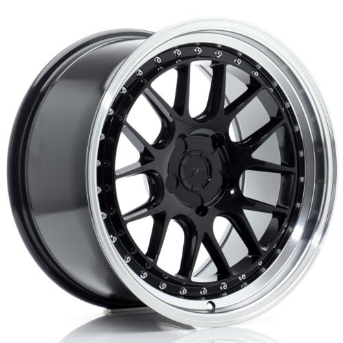 Jante JR Wheels JR40 18x9.5 ET15-35 Blank Glossy Black w/Machined Lip