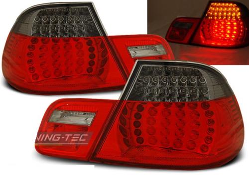 Paire de feux arriere BMW serie 3 E46 cabriolet de 04/1999 a 03/2003 LED rouge fume