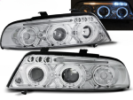 Paire de feux phares Audi A4 B5 de 1999 a 2000 angel eyes chrome