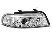 Paire de feux phares Audi A4 B5 de 1994 a 1998 angel eyes chrome