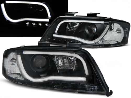 Paire de feux phares Audi A6 C5 de 1997 a 2001 Tube Light led LTI noir
