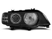 Paire feux phares BMW X5 E53 de 1999 a 2003 angel eyes noir xenon cligno led