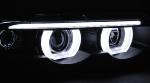 Paire de feux phares BMW serie 7 E38 94-01 angel eyes Led noir