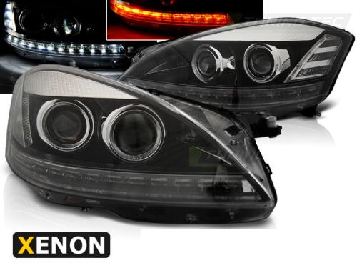 Paire de feux phares Mercedes classe S W221 05-09 Daylight led Xenon noir