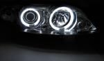 Paire de feux phares Opel Vectra B 99-02 angel eyes CCFL chrome