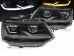 Paire de feux phares VW T5.1 de 2010 a 2015 FULL LED TRU DRL DYN Noir Chrome