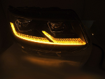 Paire de feux phares VW T5.1 de 2010 a 2015 FULL LED TRU DRL DYN Noir Chrome