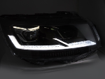 Paire de feux phares VW T6 de 2015 a 2019 FULL LED TRU DRL DYN Noir Chrome