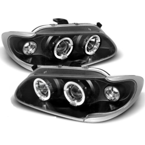 Paire de feux phares Renault Megane / Scenic 96-99 angel eyes noir
