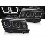 Paire de feux phares Chevrolet Camaro de 2013 a 2015 U Led Noir
