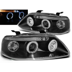Paire de feux phares Chevrolet Aveo 03-06 angel eyes noir