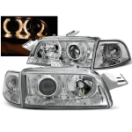 Paire de feux phares Fiat Punto 93-99 angel eyes chrome
