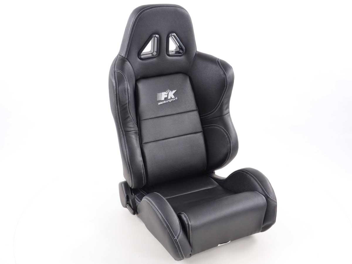 Paire de siege baquet Dallas Noir Simili Cuir Inclinable rabattable