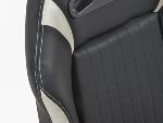 Paire de siege baquet Frankfurt Simili cuir Noir Blanc Inclinable Rabattable