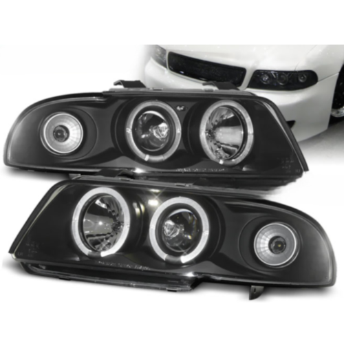 Paire de feux phares Audi A4 B5 de 1994 a 1998 angel eyes noir