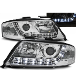 Paire de feux phares Audi A6 C5 de 2001 a 2004 Daylight led chrome