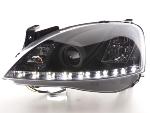 Paire de feux phares Daylight Led Opel Corsa C 01-06 Noir