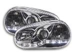 Paire de feux phares Daylight Led VW Golf 4 de 98-03 chrome