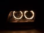 Paire de feux phares Angel Eyes Xenon Audi A4 B5 95-99 Noir