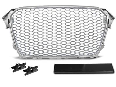 Calandre pour Audi A4 B8 de 11/2011 a 2015 look Sport Argent et noir