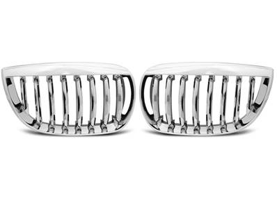 Paire grilles de calandre BMW serie 1 E87 de 2004 a 2007 Chrome