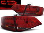 Paire de feux arriere led Audi A4 B8 berline 2008 a 2011 rouge fume