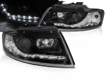 Paire de feux phares Audi A4 cabriolet de 2002 a 2006 Daylight led noir