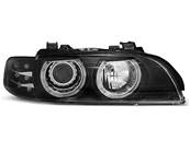 Paire de feux phares BMW serie 5 E39 de 1995 a 2003 angel eyes noir + Cligno led