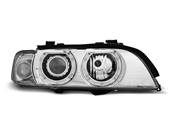 Paire de feux phares BMW serie 5 E39 de 09/1995 a 2000 angel eyes chrome