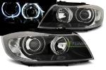 Paire de feux phares BMW serie 3 E90 / E91 05-08 angel eyes led noir