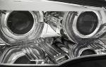 Paire feux phares BMW X5 E70 07-10 Xenon Angel Eyes Led DRL Chrome AFS