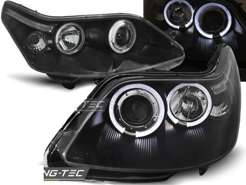 Paire de feux phares Citroen C4 04-10 angel eyes noir